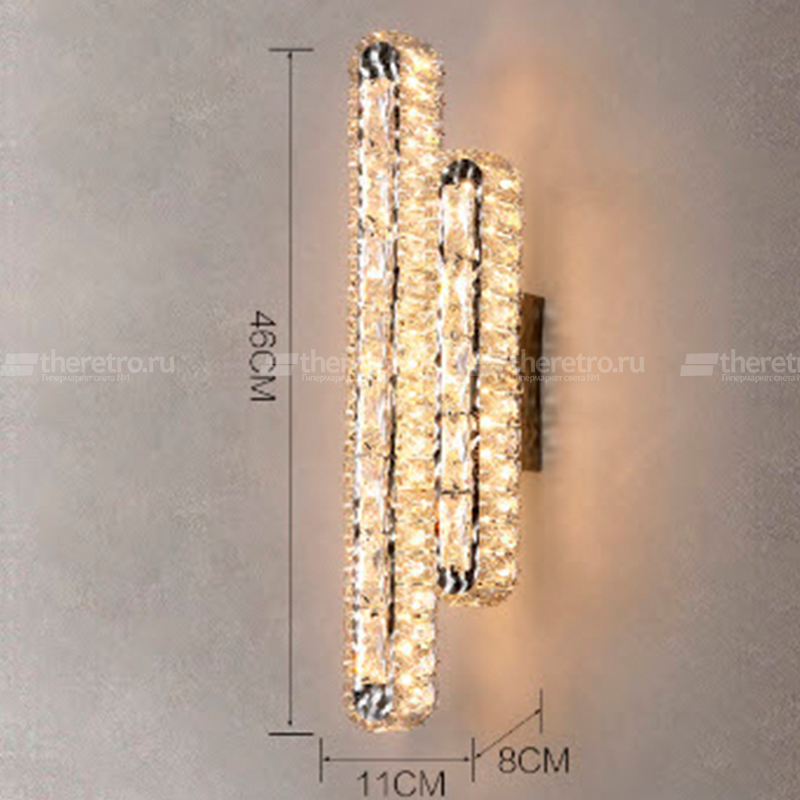 Настенное бра с кристаллами К9 Nordic Crystal Wall A фото 3 Настенное бра с кристаллами К9 Nordic Crystal Wall A фото 3