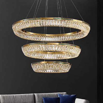 Кольцевые люстры и светильники GERTRUDA LUX Три кольца. 60 + 80 + 100 см   фото 1