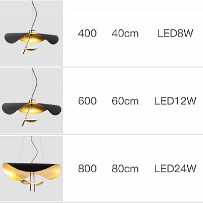 Подвесной светильник CATELLANI & SMITH LEDERAM MANTA S2 PENDANT Gold 80 см  Белый фото 10