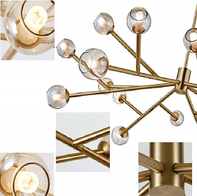 Светодиодная люстра со стеклянными плафонами ASTRA GOLD фото 8