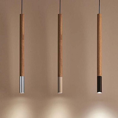 Деревянный подвесной светильник PIPE WOOD Белый 3000K фото 3
