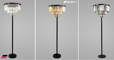 Restoration Hardware 1920S Odeon Glass Floor Lamp Коньячный фото 8