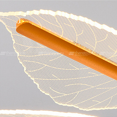 Серия потолочных светодиодных люстр с прозрачными листовидными плафонами с черными и латунными перегородками на лучевом каркасе VISUAL фото 14