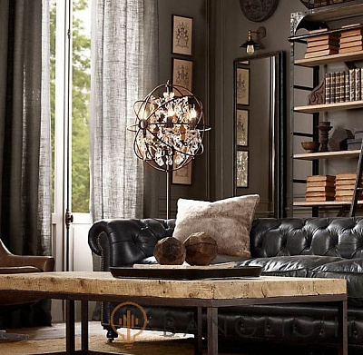 Foucault Orb Crystal Floor Lamp Черный фото 4