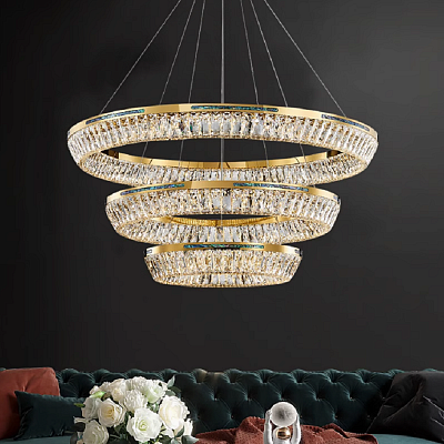 Кольцевые люстры и светильники GERTRUDA LUX Три кольца. 60 + 80 + 100 см  фото 7