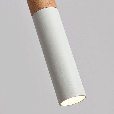 Деревянный подвесной светильник PIPE WOOD Белый 3000K фото 6