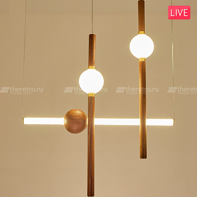 Подвесной светильник Lee Broom Orion Globe wood фото 15