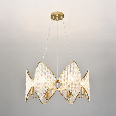 Люстра Ritz Crystall Leaf Chandelier 10 плафонов Золотой фото 8