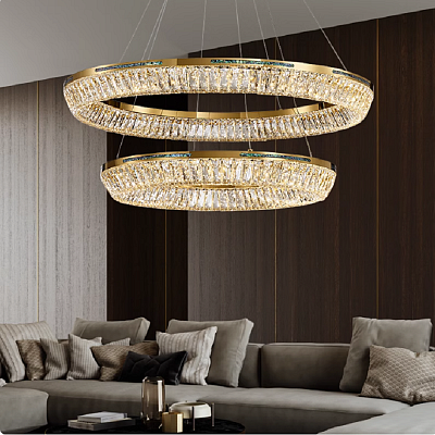 Кольцевые люстры и светильники GERTRUDA LUX Три кольца. 60 + 80 + 100 см  фото 11