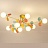 Серия потолочный люстр с шарообразными матовыми плафонами и декором в виде множества разноцветных дисков MATISSE B 9 ламп белый+золото фото 10
