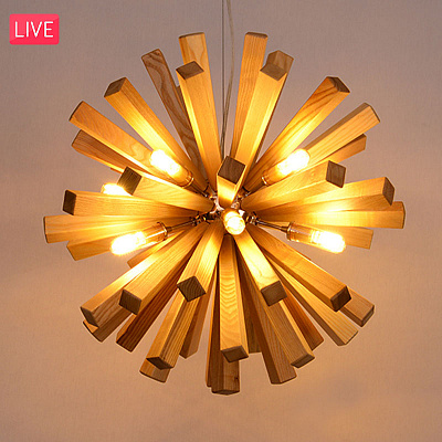 Loft Wooden Sputnik 55 см  Каштановый фото 5