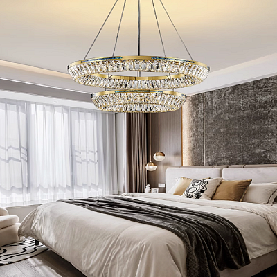 Кольцевые люстры и светильники GERTRUDA LUX Три кольца. 60 + 80 + 100 см  фото 9