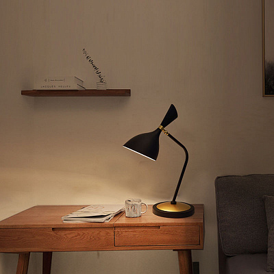 Austen Large Offset Table Lamp Circa Черный фото 7
