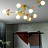 Серия потолочный люстр с шарообразными матовыми плафонами и декором в виде множества разноцветных дисков MATISSE B 9 ламп белый+золото фото 12