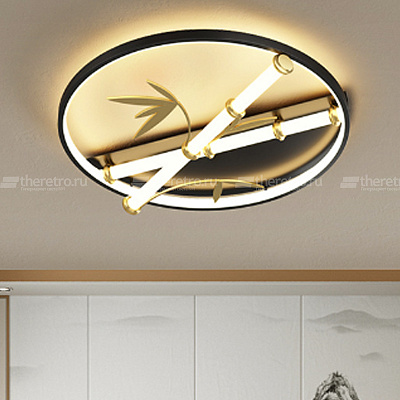 Потолочный круглый светильник в японском стиле Бамбук Japanese Style Bamboo Wall Lamp B фото 11