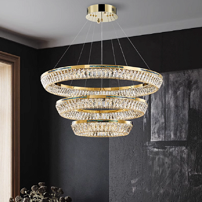 Кольцевые люстры и светильники GERTRUDA LUX Три кольца. 60 + 80 + 100 см  фото 12