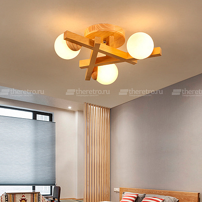 Потолочный светильник в скандинавском стиле WOOD C фото 13